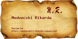 Medveczki Rikarda névjegykártya
